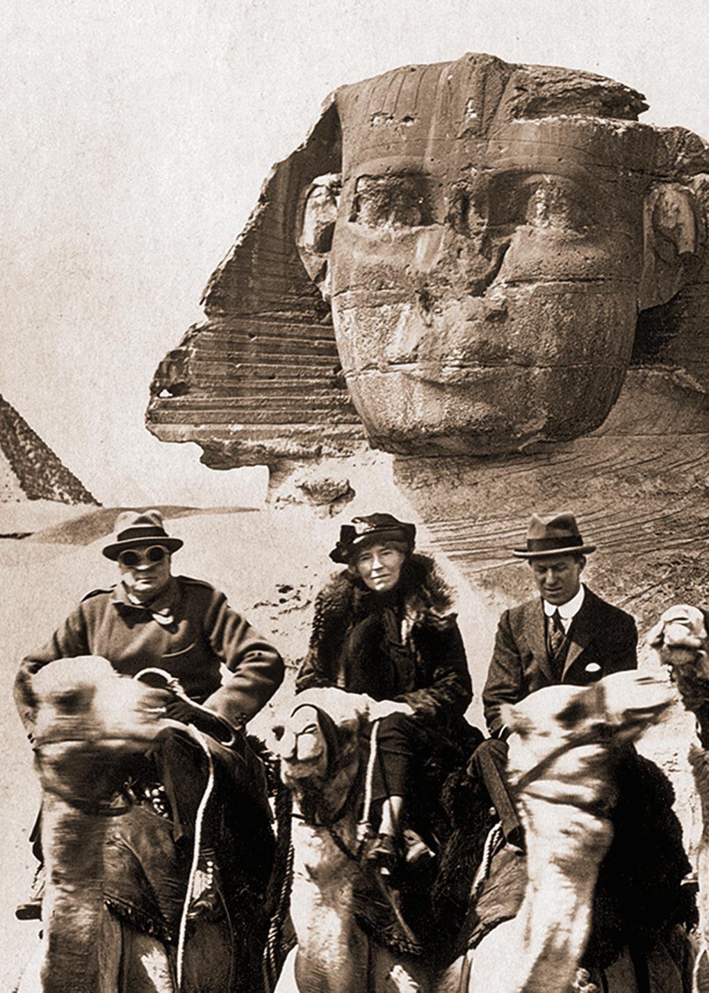 Gertrude Bell with Winston Churchill and T.E. Lawrence.