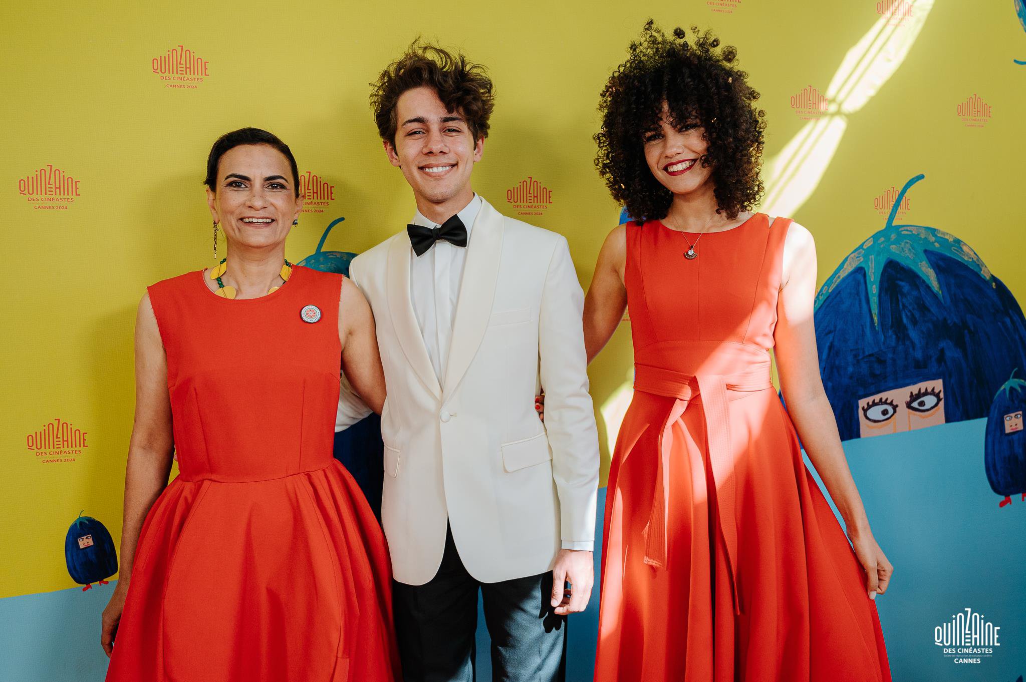 portrait of Hala Elkoussy with main protagonists Omar Rozeik and Fayza Shama