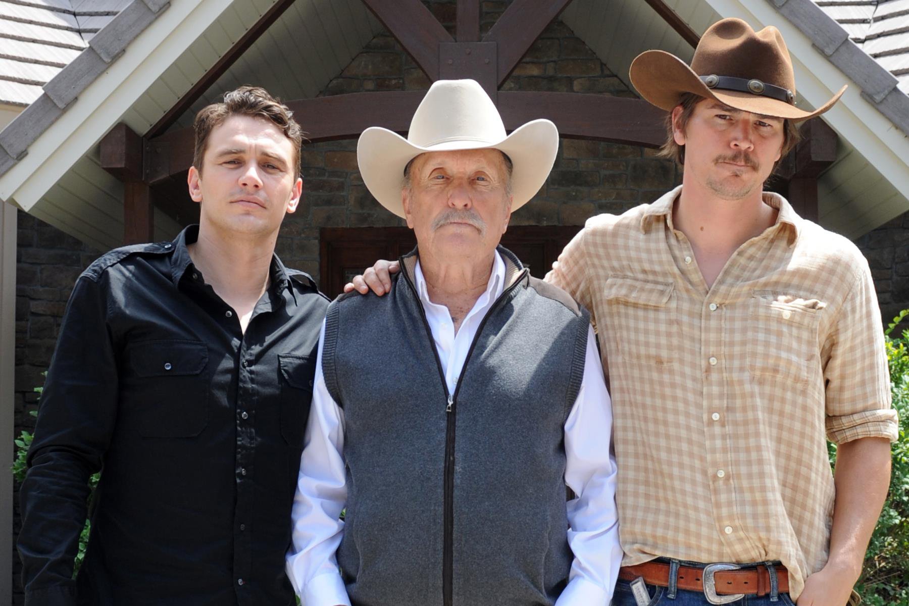 James Franco (Ben Briggs), Robert Duvall (Scott Briggs) and Josh Hartnett (KC Briggs) in Entertainment One's upcoming release, WILD HORSES. ©2015 Entertainment One Films US